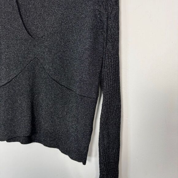 Anthropologie Woven Sleeve Two-Fer Sweater L - Picture 5 of 9